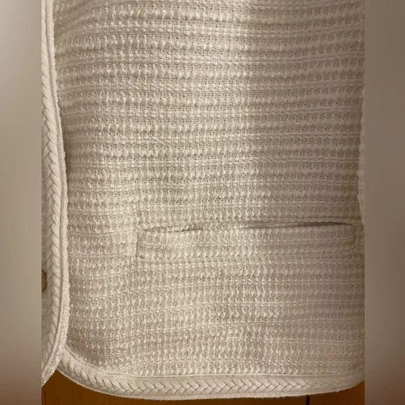 New Abercrombie &Fitch Collarless Tweed Women's Jacket. Cream (off white). M - Picture 9 of 14
